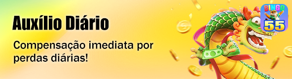 bingo55 — tela do app com atalhos principais, com ênfase em